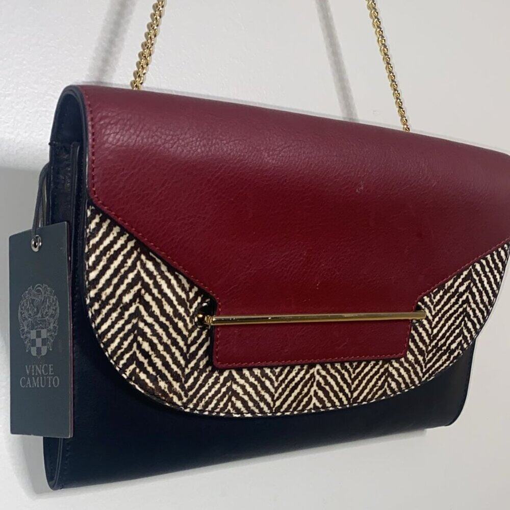 Vince Camuto Leather Handbag With Animal Hair. - Picture 4 of 14